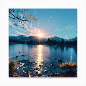 Sunset By The Lake Canvas Print