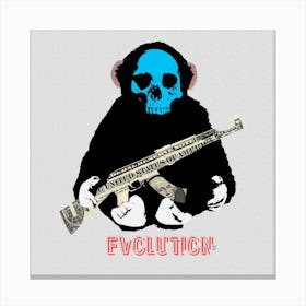 Evolution 2 · The Monkey Man and the Gun Canvas Print
