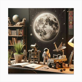 Space Office Canvas Print