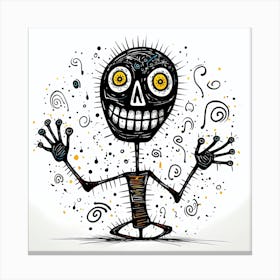 Doodle Skeleton Canvas Print