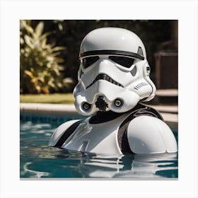 Stormtrooper Relaxing In Pool 1 Canvas Print