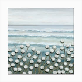 White Flowers On The Beach Canvas Print