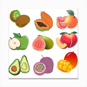 Tropical Fruits Canvas Print