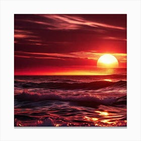 Sunset Over The Ocean 74 Canvas Print