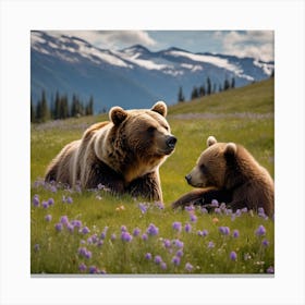 Grizzly Bears Canvas Print