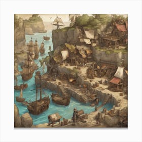 Pirate Village 1 Canvas Print
