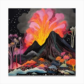 Erupting Volcano Canvas Print