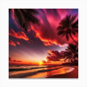 Sunset At The Beach 202 Canvas Print