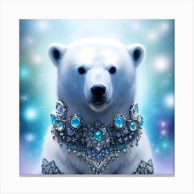 Polar Bear With Jewels Canvas Print