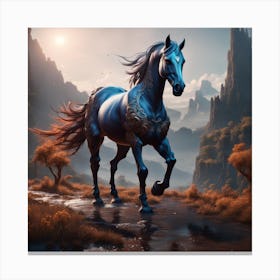 Blue Horse Canvas Print