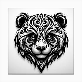 Tribal Bear Head 1 Canvas Print