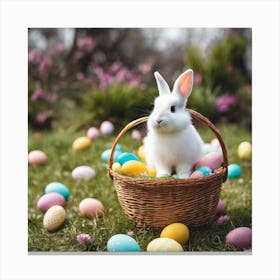 Easter Bunny In Basket 1 Canvas Print