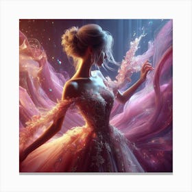 Beautiful Girl In A Pink Dress Canvas Print