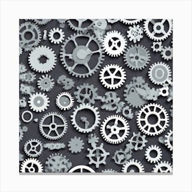 Realistic Gear Flat Surface Pattern For Background Use Sticker 2d Cute Fantasy Dreamy Vector Il (7) Canvas Print