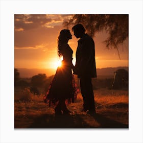 Sunset Couple Canvas Print