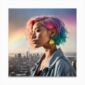 Rainbow Woman Canvas Print