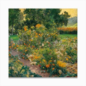 Gustav Klimt Style Farm Garden 28 Canvas Print