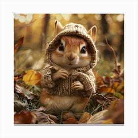 Squirrel In A Sweater Canvas Print