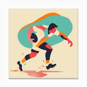 Rugby Player Running 5 Canvas Print