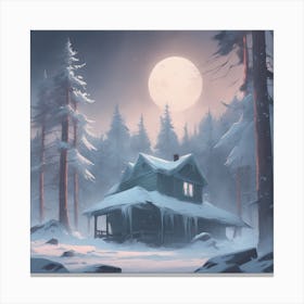 House In The Woods Canvas Print