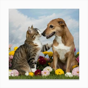 Cat And Dog 2 Canvas Print
