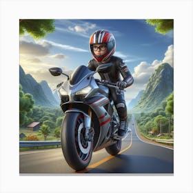 motorcyclist Canvas Print