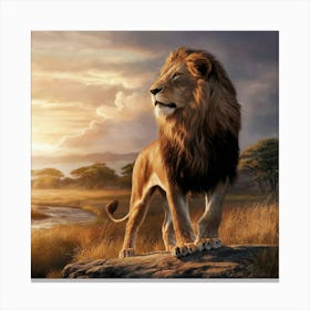 Lion At Sunset Canvas Print