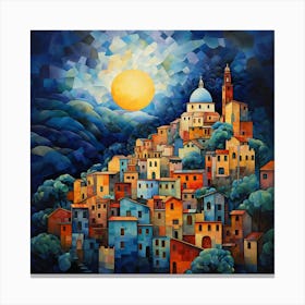 Tuscan City At Night Canvas Print