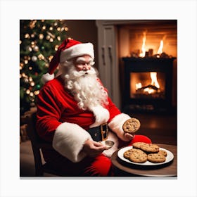 Santa Claus With Cookies 4 Canvas Print