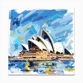 Sydney Opera House Oil Painting 3 Canvas Print