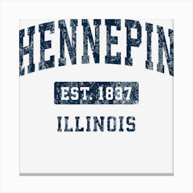 Hennepin Illinois Il Vintage Athletic Sports Design Canvas Print