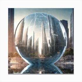 Futuristic Cityscape 90 Canvas Print