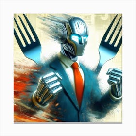 Fork man (Variant 2) Canvas Print