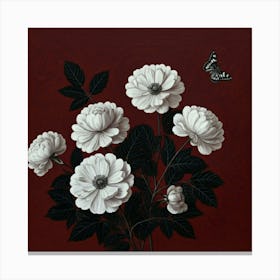 White Peonies 1 Canvas Print