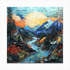 'Sunset In The Mountains' 1 Canvas Print