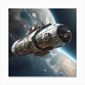 Spaceship In Space 42 Canvas Print