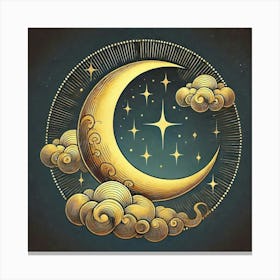 Tattoo Moon 1 Canvas Print