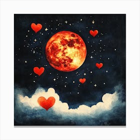 Dreamy Romantic Moon 2 Canvas Print