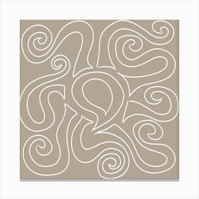 Taupe Octopus Canvas Print