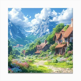 Village In The Mountains 8 Canvas Print