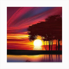 Sunset Trees Canvas Print