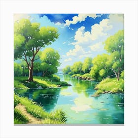 Landscape River Canvas Print
