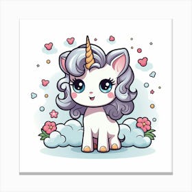 Cute Unicorn 449 Canvas Print