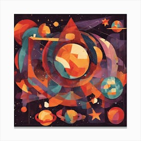 Vastness Of Space Cubism Style Canvas Print