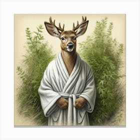 Deer In Robe 3 Canvas Print