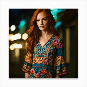 Gorgeous Redhead With Freckles (3) Canvas Print