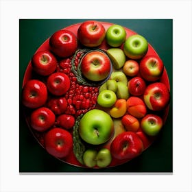 Firefly Yin Yang Harmony Of Red And Green Apples 50272 Canvas Print