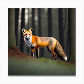Red Fox In The Forest 16 Canvas Print