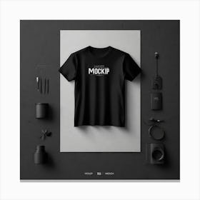 Black T - Shirt Mockup 1 Canvas Print