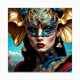 Chinese Woman With Mask Canvas Print